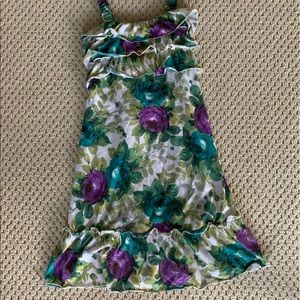 Girls floral tank top ruffle dress